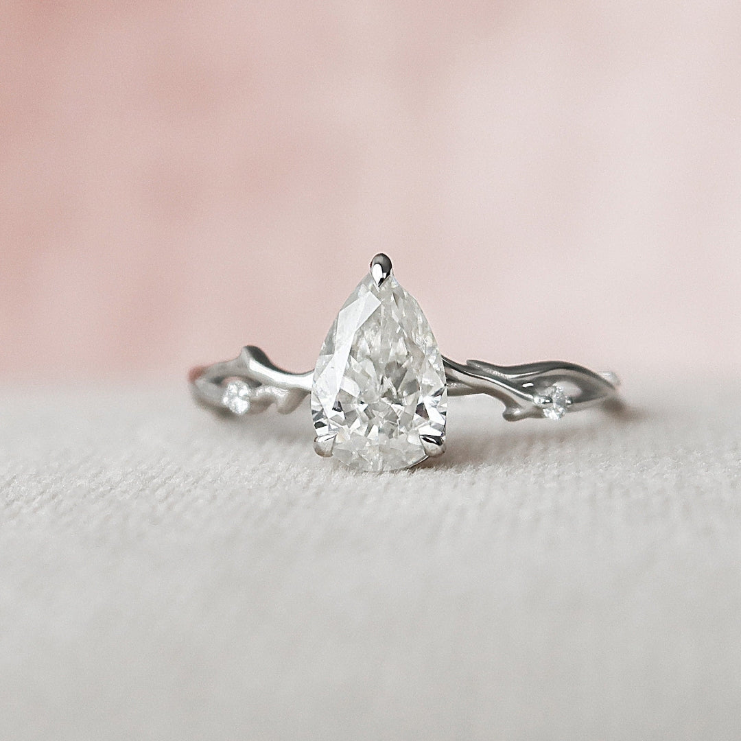 Moissanite 2.70 CT Pear Diamond Victorian Anniversary Ring