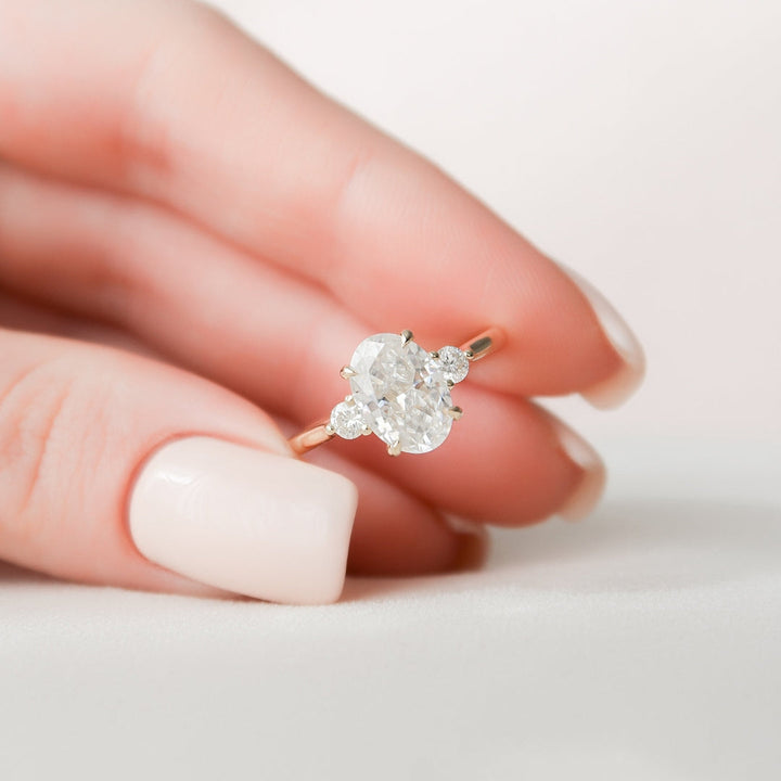 Moissanite 2.47 CT Oval Cut Diamond Brutalist Wedding Ring