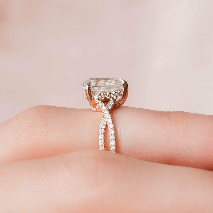 Moissanite 2.35 CT Pear Cut Diamond Edwardian Anniversary Ring
