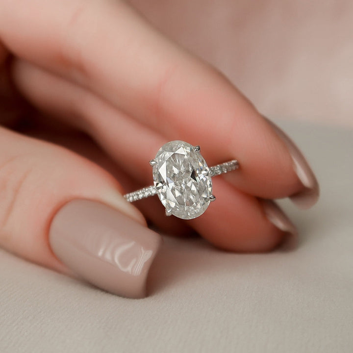 Moissanite 2.60 CT Oval Cut Diamond Art Nouveau Wedding Ring