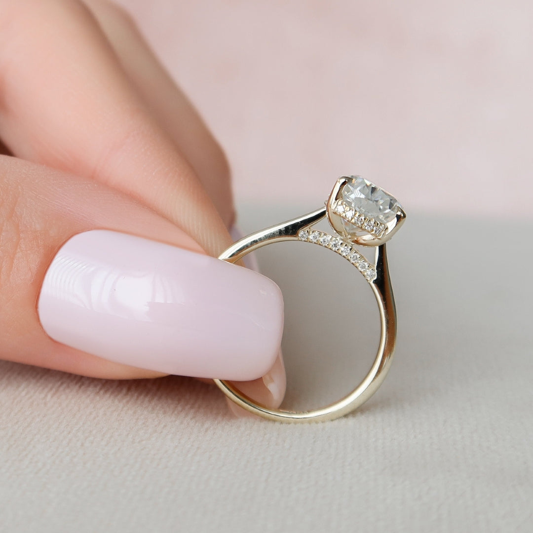 Moissanite 1.98 CT Pear Cut Diamond Art Nouveau Wedding Ring