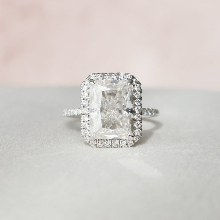 Moissanite 4.50 CT Radiant Diamond Avant Garde Wedding Ring