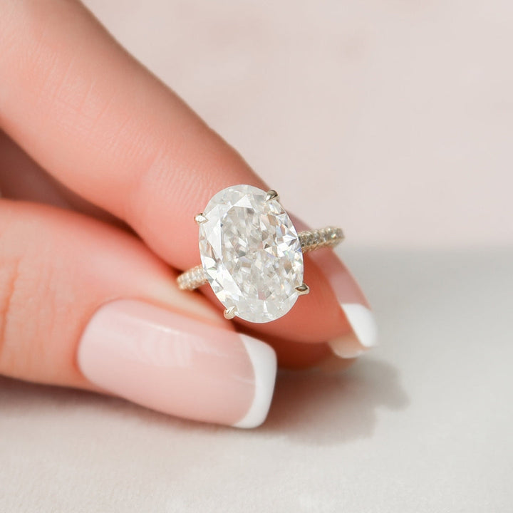 Moissanite 4.35 CT Oval Cut Diamond Victorian Wedding Ring