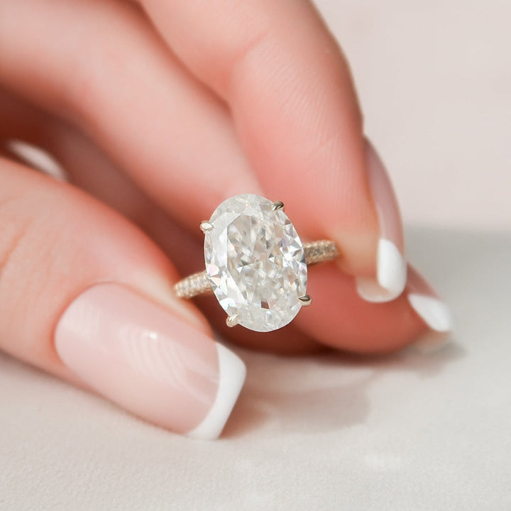 Moissanite 4.35 CT Oval Cut Diamond Victorian Wedding Ring