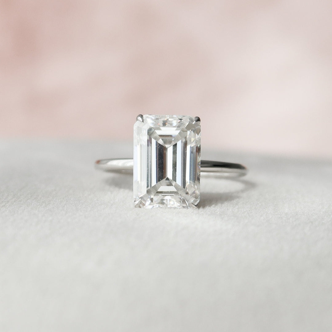 Moissanite 1.25 CT Emerald Cut Diamond Edwardian Wedding Ring