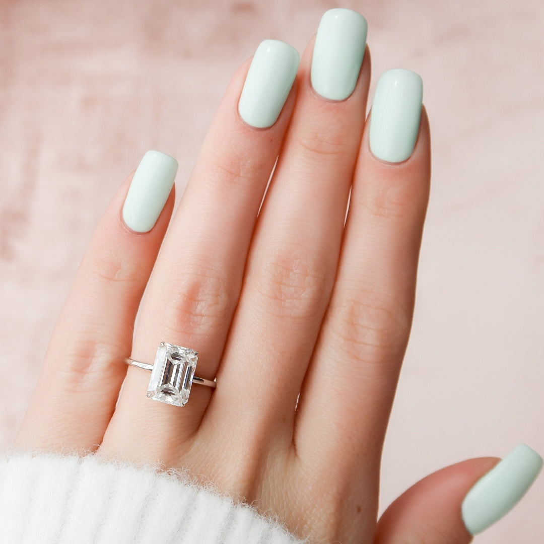 Moissanite 1.25 CT Emerald Cut Diamond Edwardian Wedding Ring