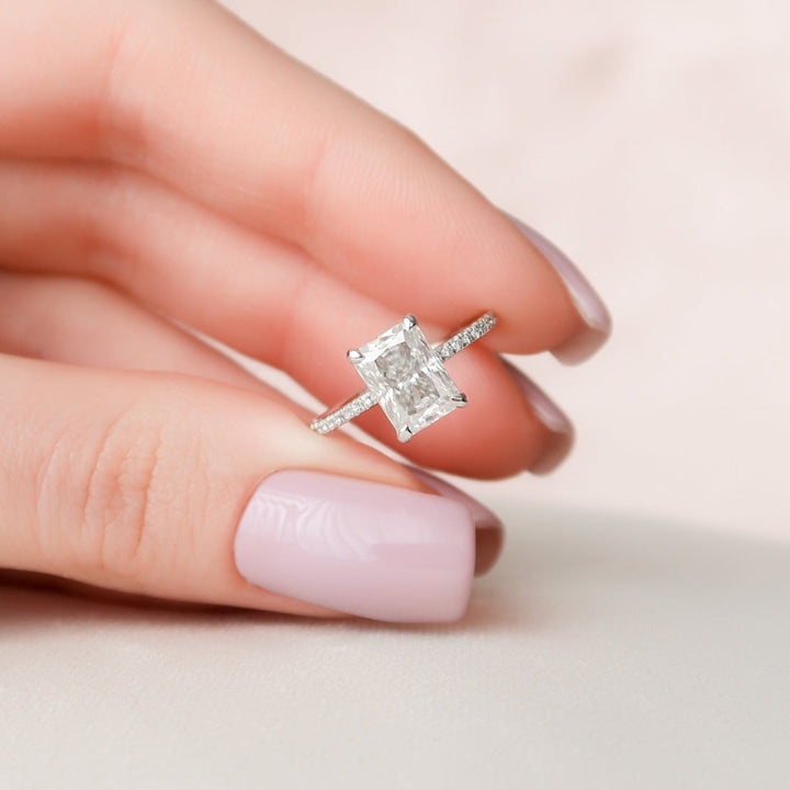Moissanite 2.37 CT Radiant Cut Diamond Victorian Handmade Ring