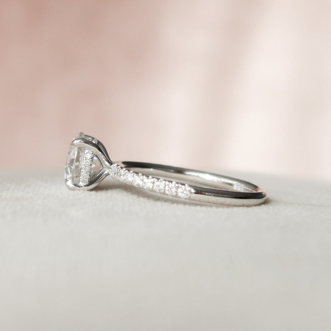 Moissanite 2.45 CT Round Cut Diamond Avant Garde Engagement Ring