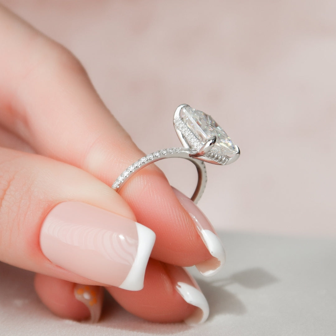 Moissanite 4.50 CT Radiant Diamond Edwardian Anniversary Ring