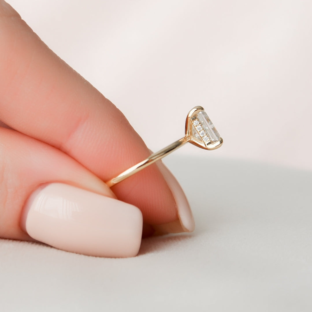 Moissanite 1.63 CT Radiant Cut Diamond Victorian Engagement Ring