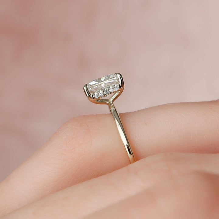 Moissanite 1.63 CT Radiant Cut Diamond Victorian Engagement Ring