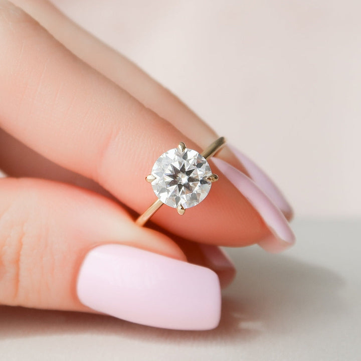 Moissanite 1.45 CT Round Cut Diamond Art Deco Engagement Ring