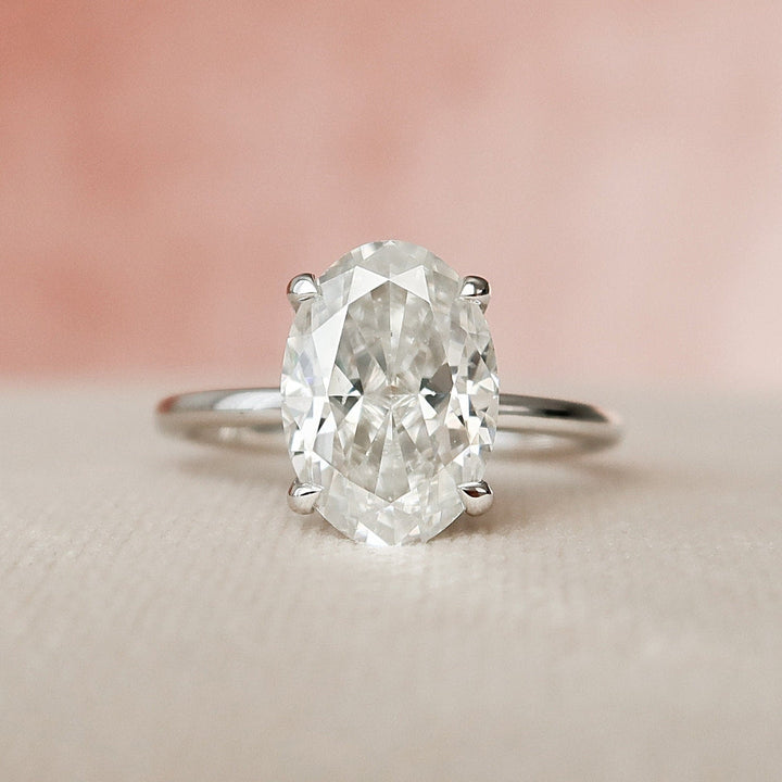 Moissanite 2.31 CT Oval Cut Diamond Gothic Engagement Ring