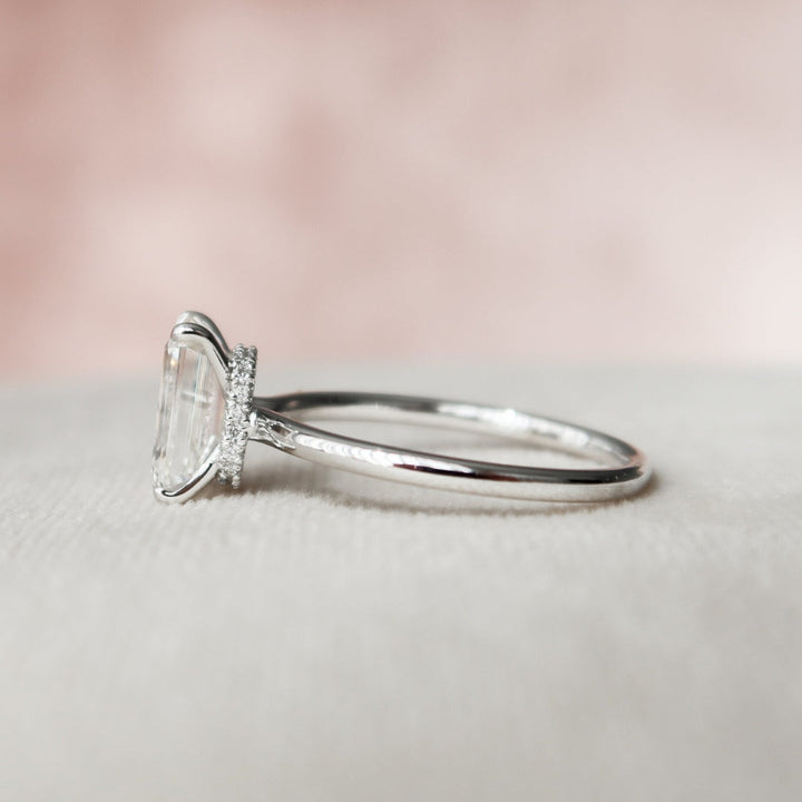 Moissanite 2.05 CT Emerald Cut Diamond Art Deco Wedding Ring