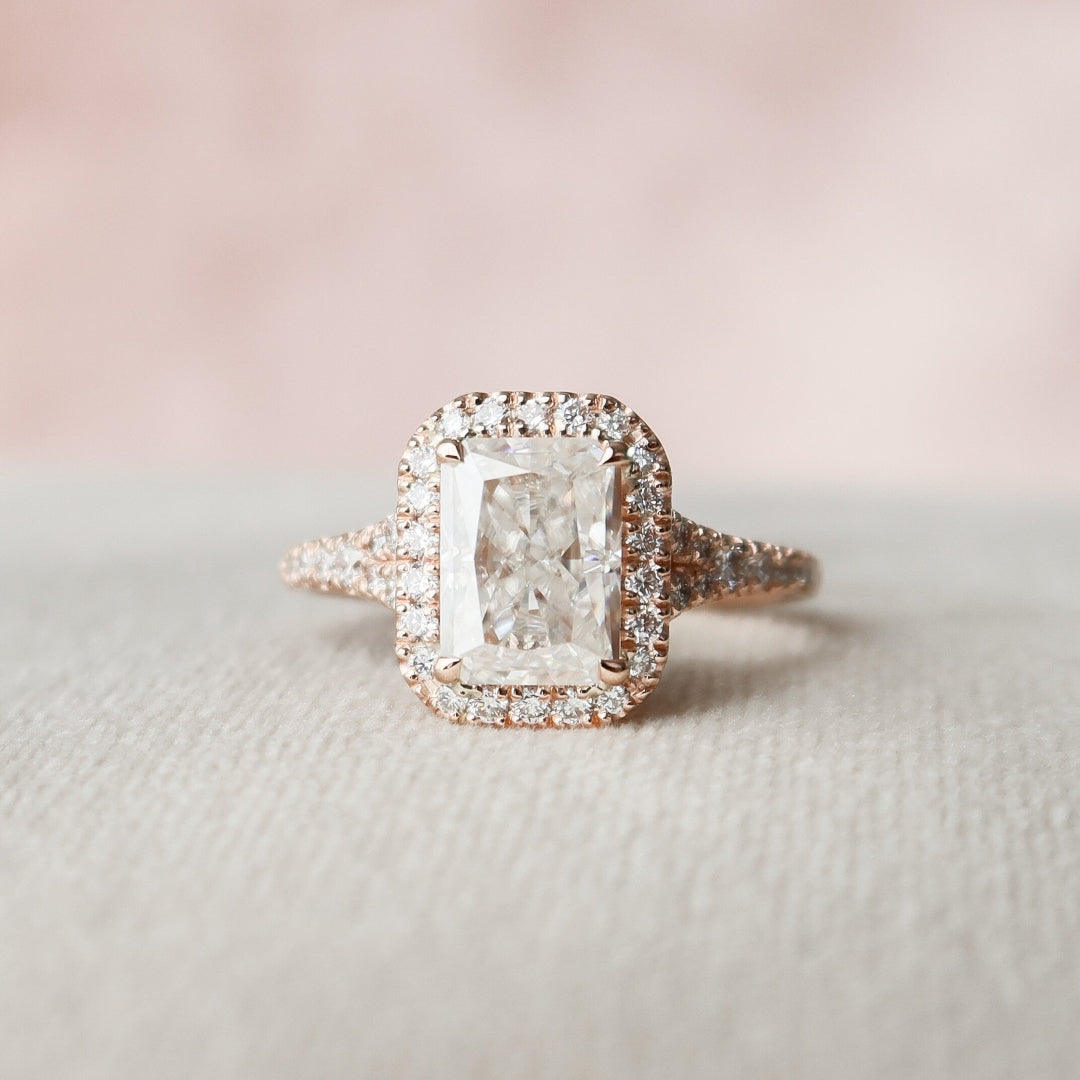 Less Diamond Moissanite 3.96 CT Radiant Cut Diamond Anniversary Ring – Less Diamond