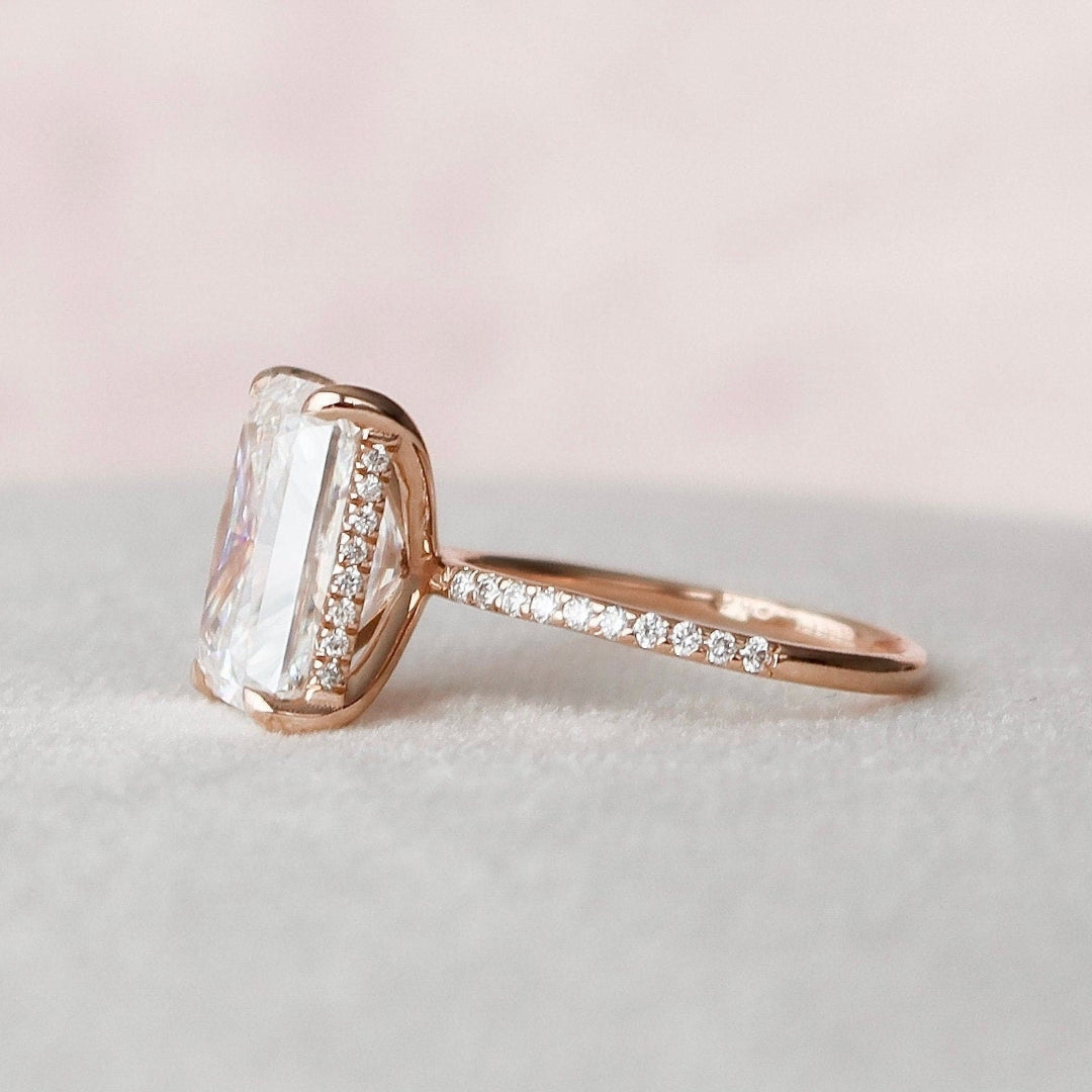 Moissanite 4.38 CT Radiant Cut Diamond Victorian Wedding Ring