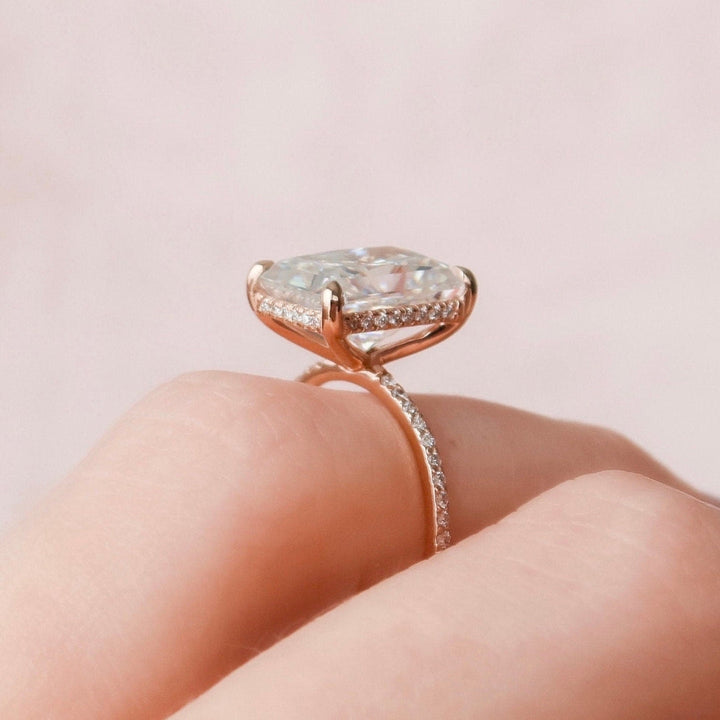 Moissanite 4.38 CT Radiant Cut Diamond Victorian Wedding Ring