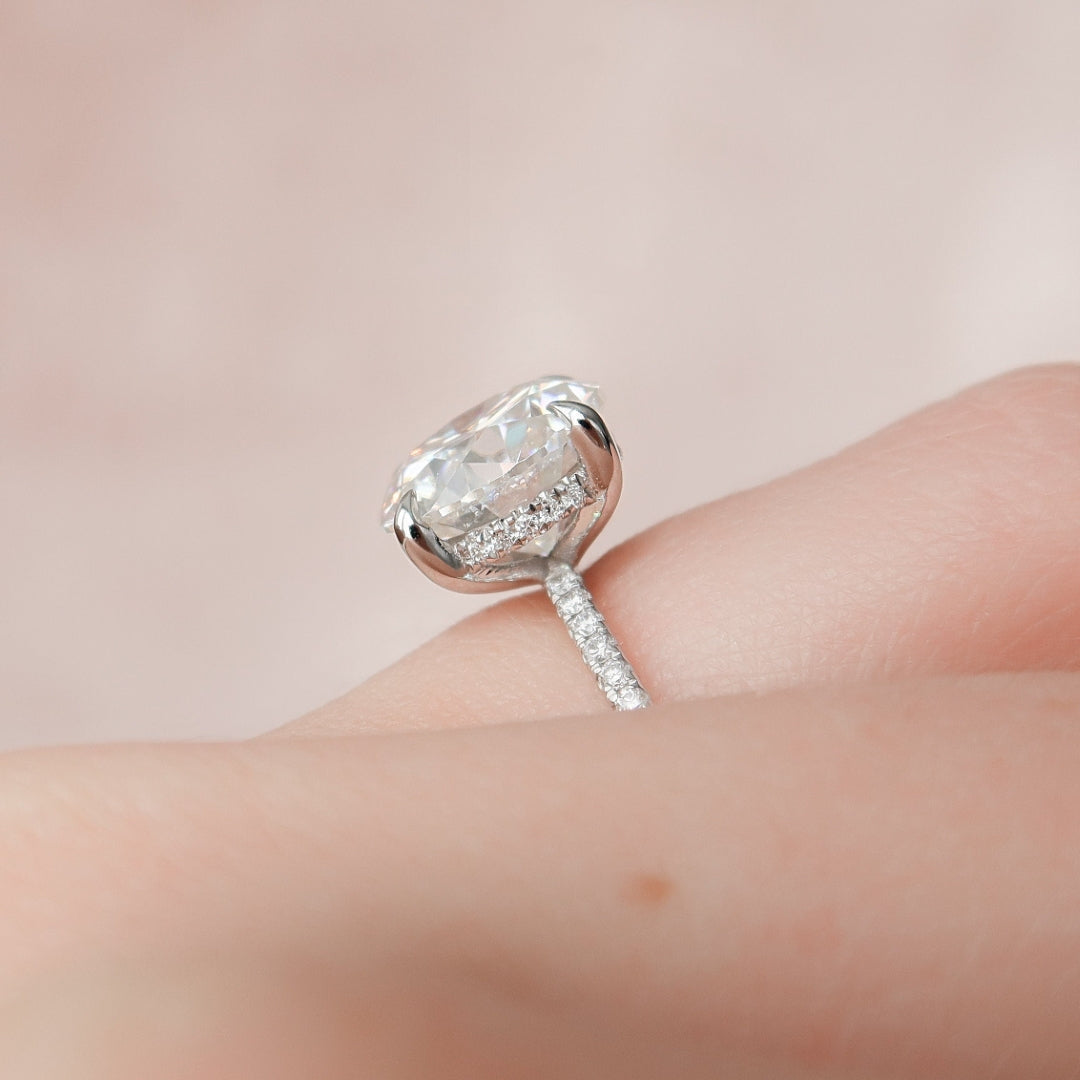 Moissanite 2.45 CT Round Cut Diamond Gothic Anniversary Ring