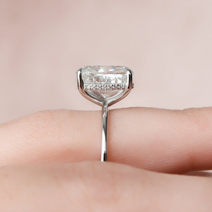 Moissanite 5.10 CT Cushion Cut Diamond Art Deco Handmade Ring