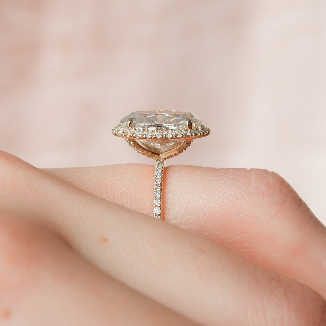 Moissanite 4.14 CT Oval Cut Diamond Victorian Handmade Ring