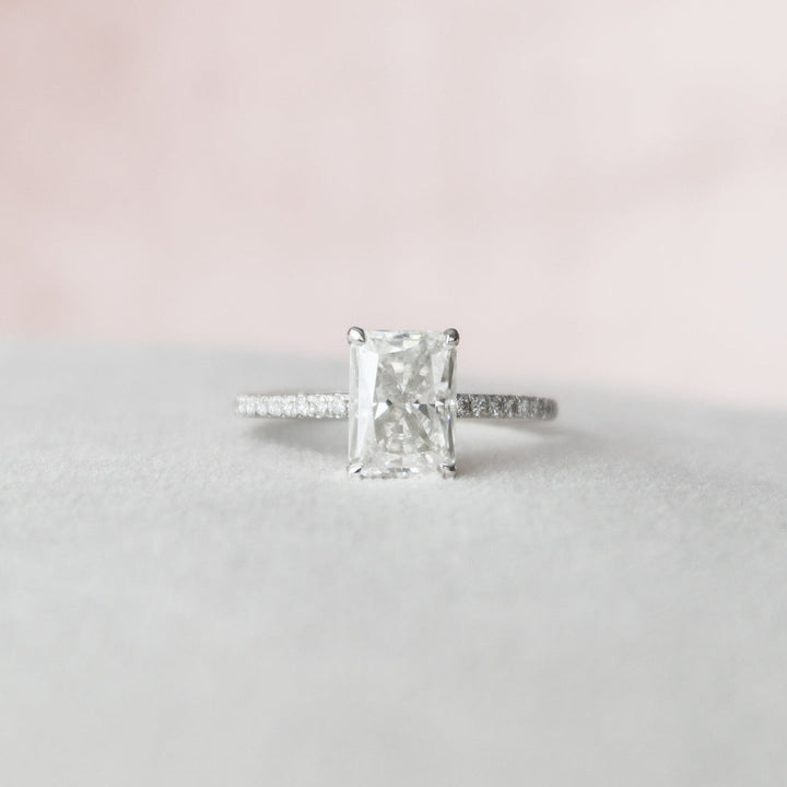 Moissanite 1.65 CT Radiant Cut Diamond Avant Garde Engagement Ring