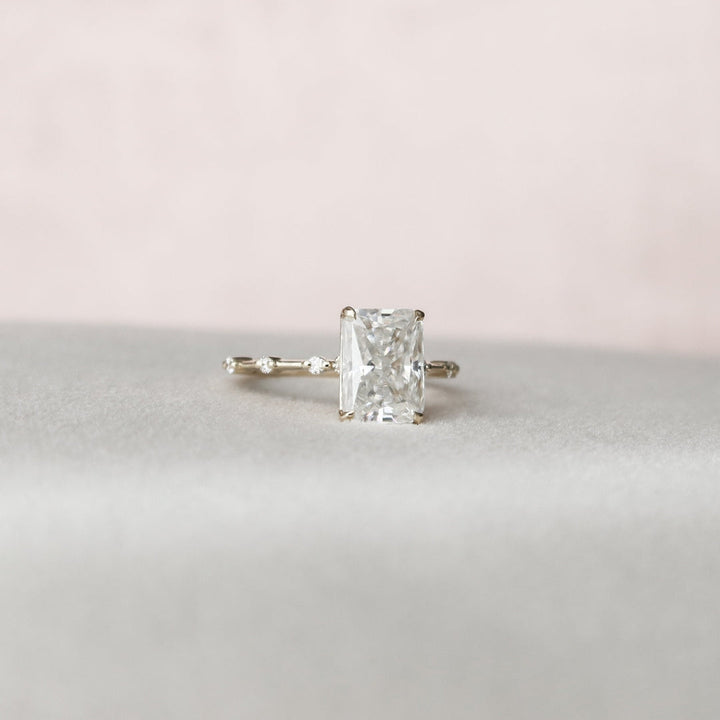 Moissanite 3.50 CT Radiant Diamond Mid-Century Anniversary Ring