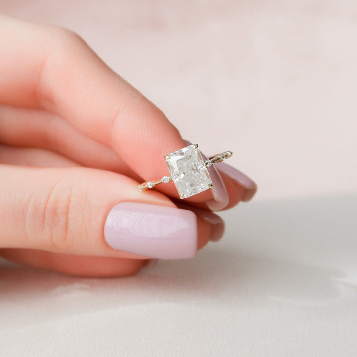 Moissanite 3.50 CT Radiant Diamond Mid-Century Anniversary Ring