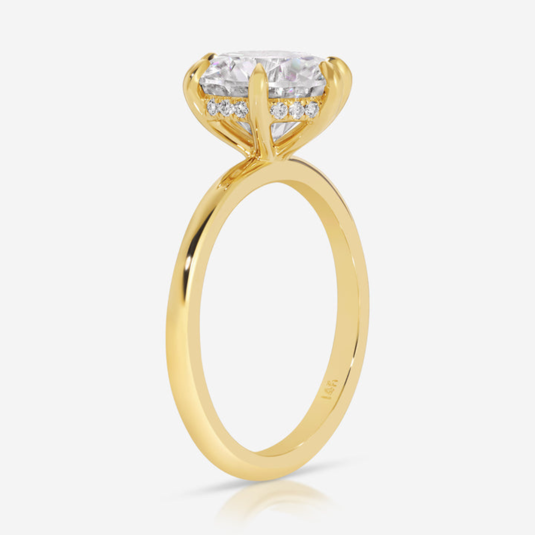 Moissanite 4.00 CT Round Cut Diamond Minimalist Engagement Ring
