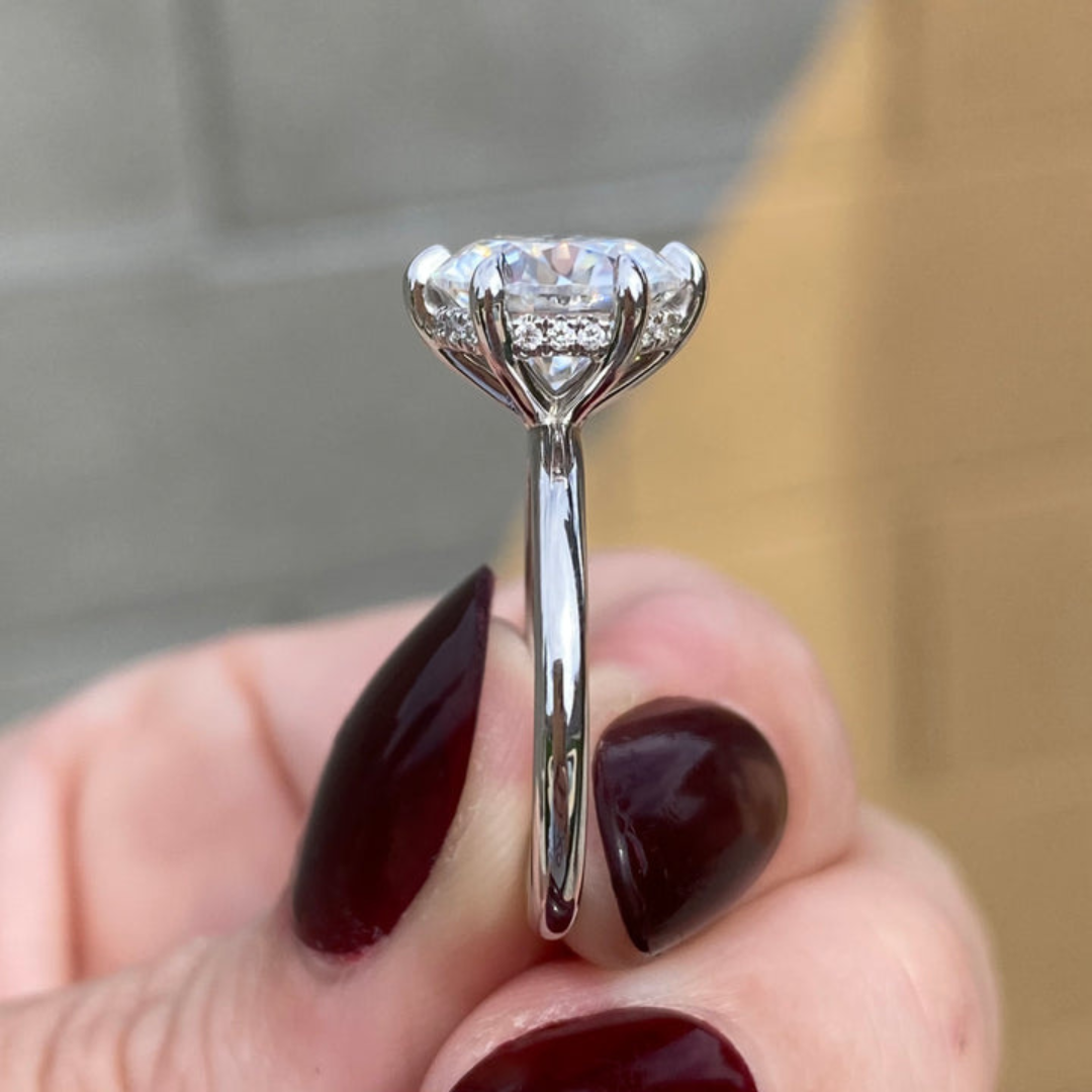 Moissanite 4.00 CT Round Cut Diamond Minimalist Engagement Ring