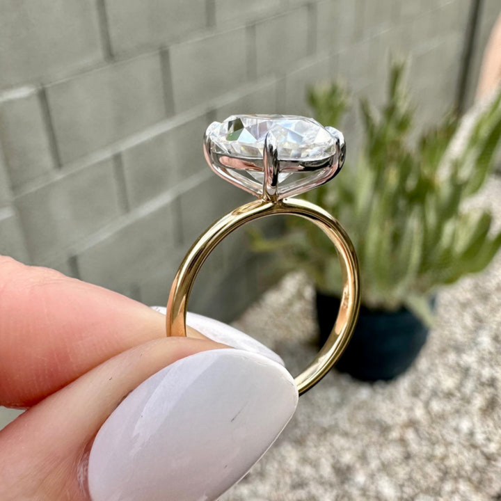Moissanite 6.70 CT Oval Cut Diamond Art Deco Wedding Ring
