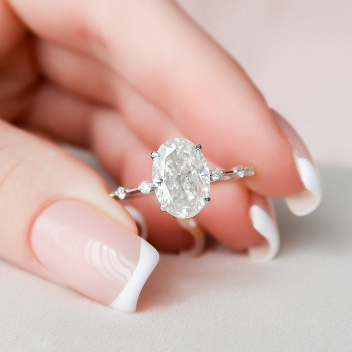Moissanite 3.00 CT Oval Diamond Minimalist Wedding Ring