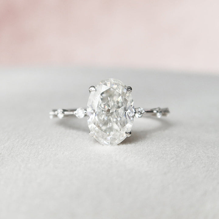 Moissanite 3.00 CT Oval Diamond Minimalist Wedding Ring