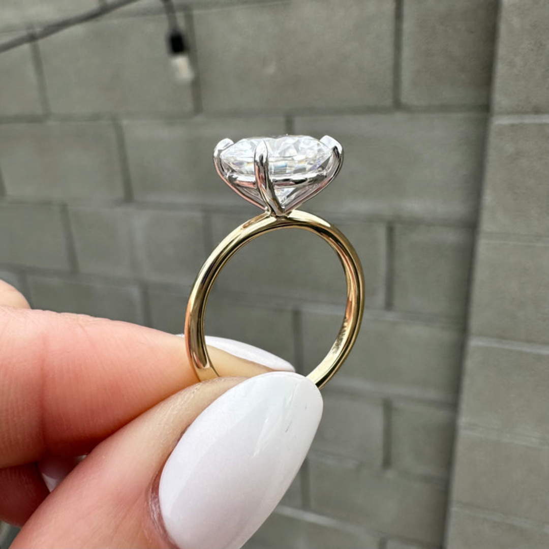 Moissanite 4.90 CT Round Cut Diamond Gothic Handmade Ring