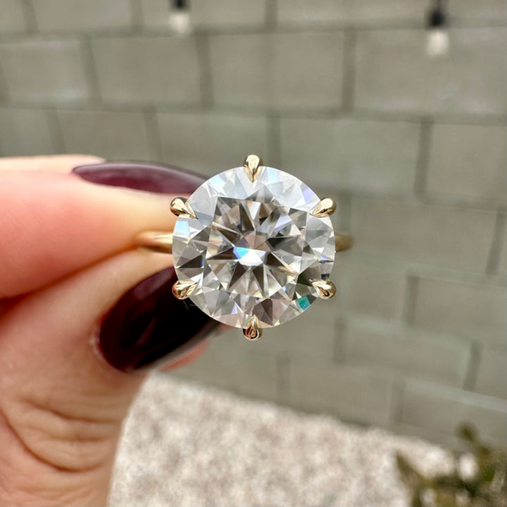 Moissanite 4.70 CT Round Cut Diamond Art Deco Engagement Ring