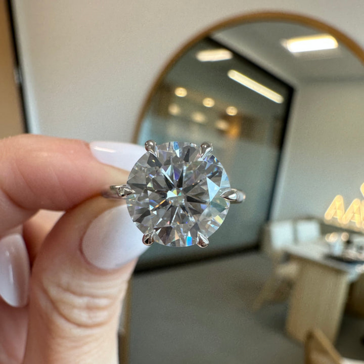 Moissanite 5.20 CT Round Cut Diamond Art Nouveau Wedding Ring