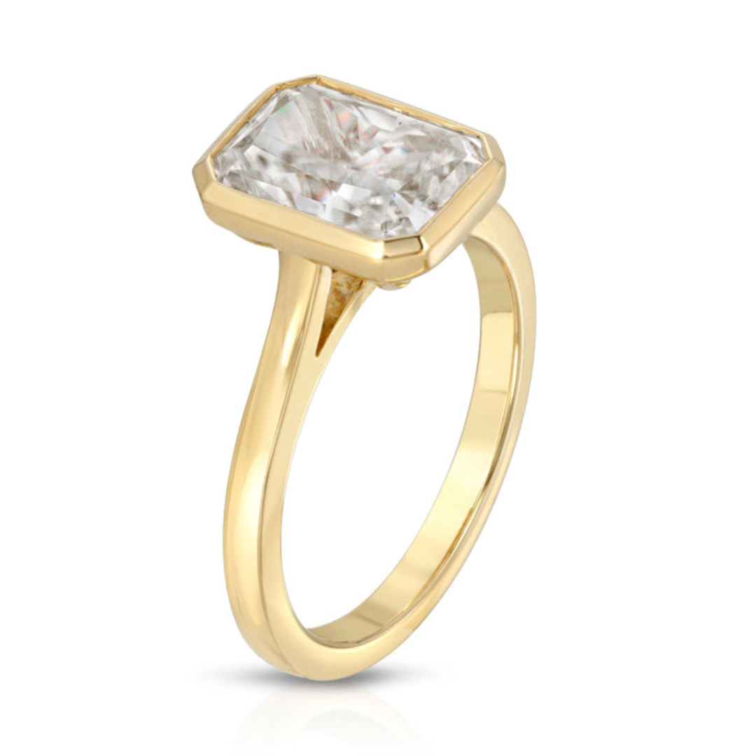 Moissanite 5.30 CT Radiant Cut Diamond Mid-Century Anniversary Ring