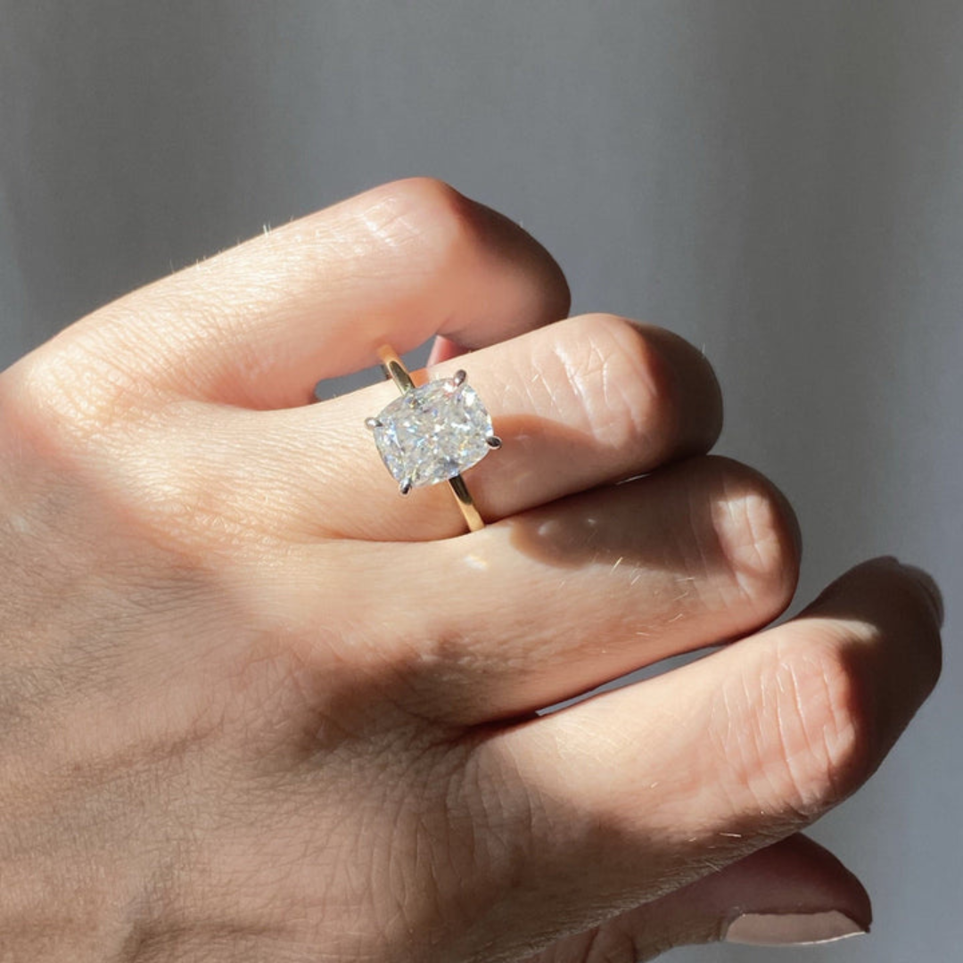 Moissanite 4.80 CT Cushion Cut Diamond Victorian Engagement Ring