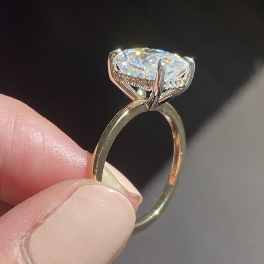 Moissanite 4.80 CT Cushion Cut Diamond Victorian Engagement Ring