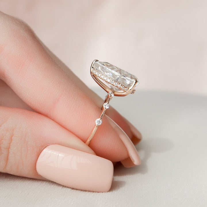 Moissanite 4.00 CT Pear Diamond Victorian Engagement Ring