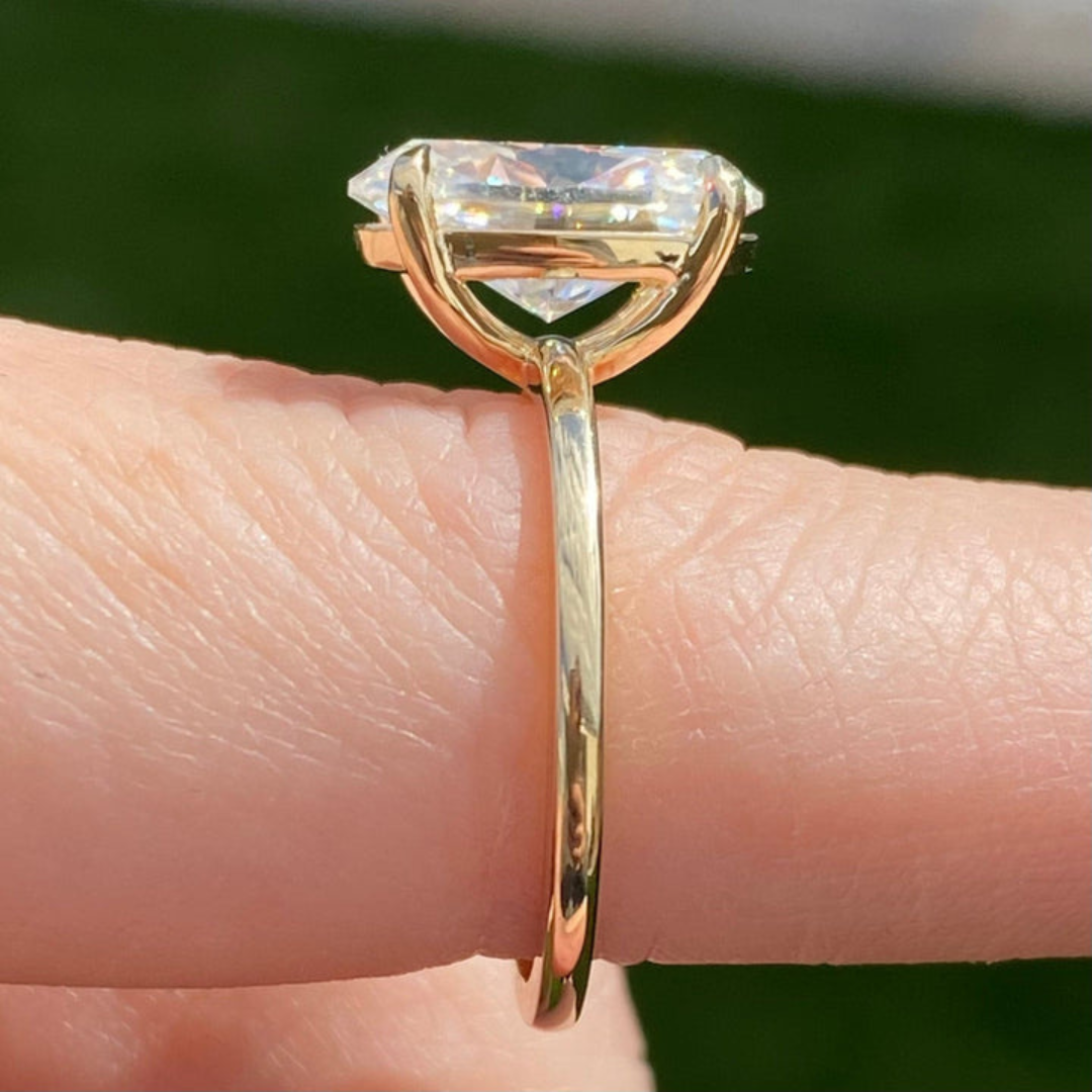 Moissanite 5.60 CT Oval Cut Diamond Minimalist Wedding Ring