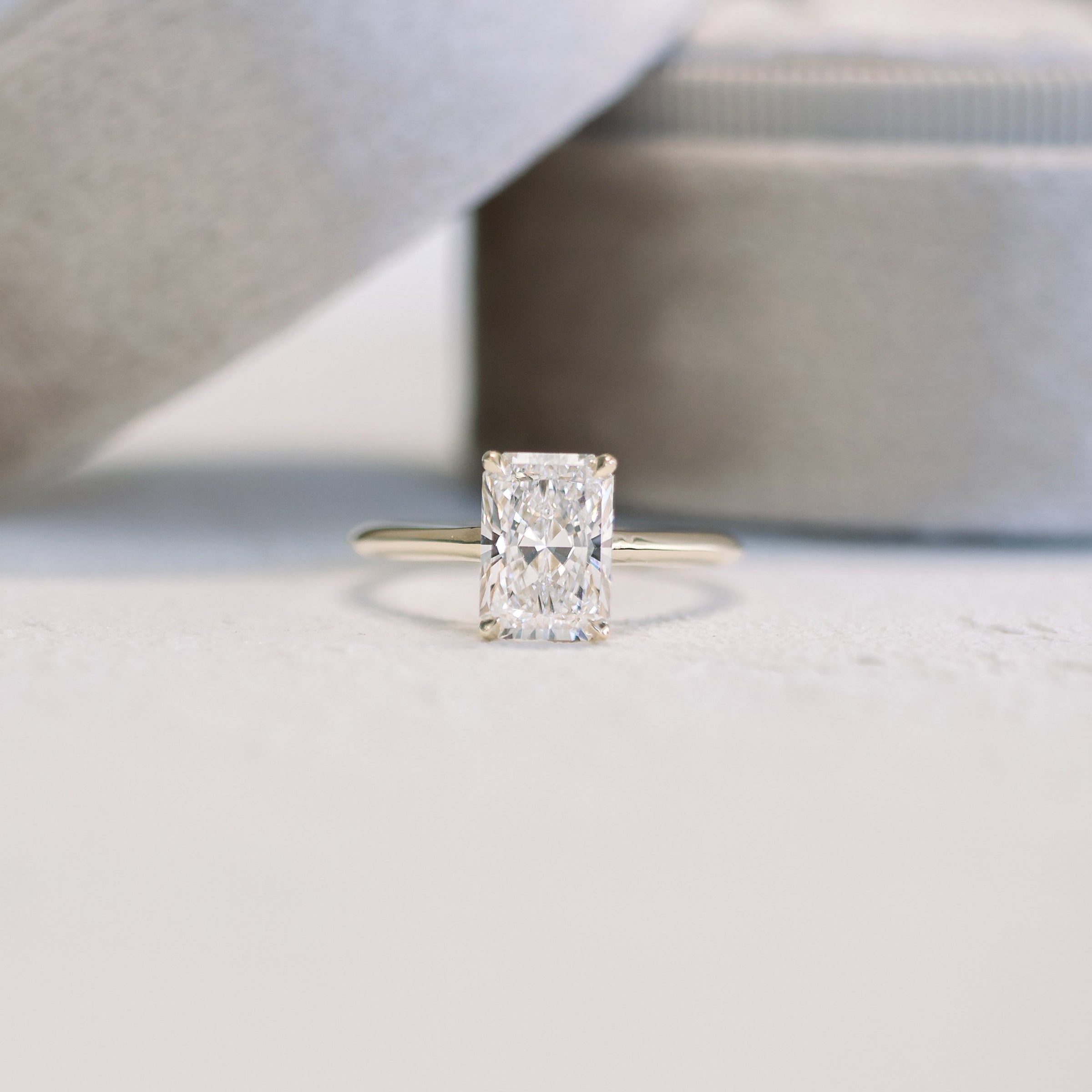 Moissanite 1.80 CT Radiant Cut Diamond Victorian Engagement Ring