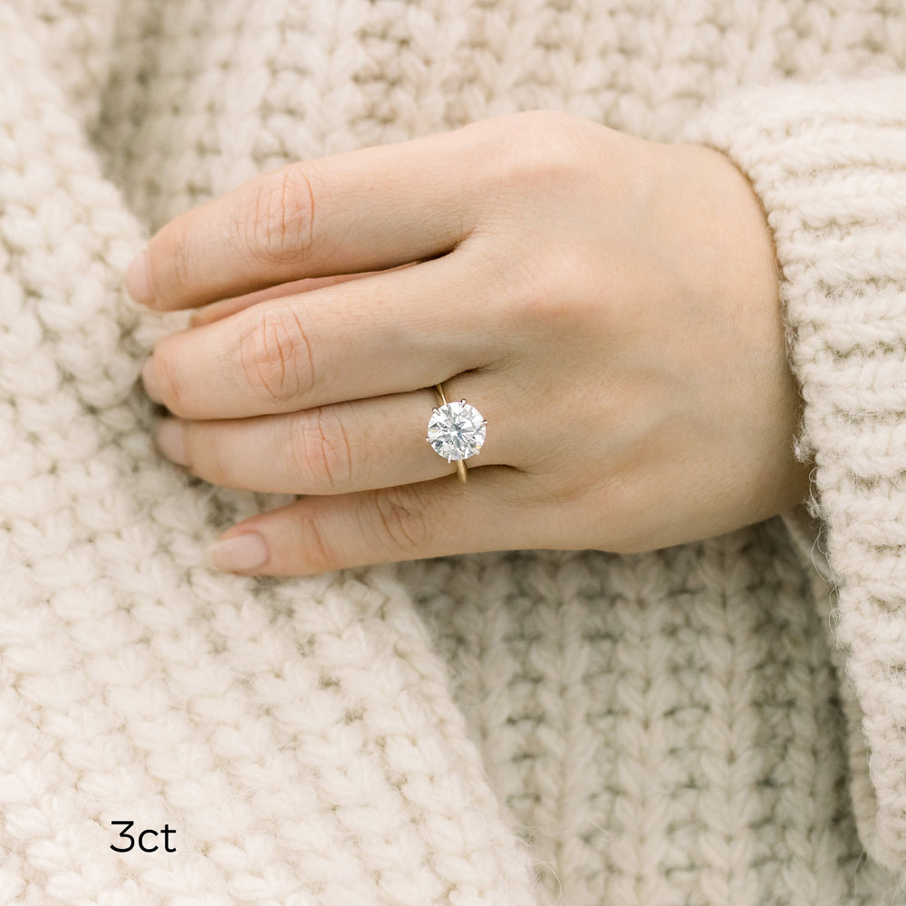 Moissanite 3.72 CT Round Cut Diamond Avant Garde Wedding Ring