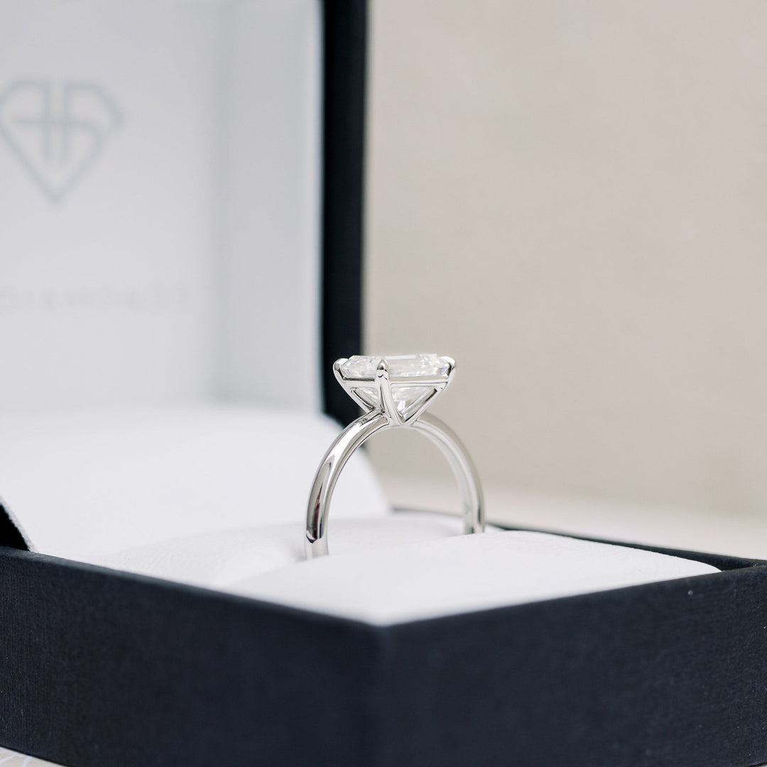 Moissanite 1.92 CT Emerald Cut Diamond Edwardian Engagement Ring
