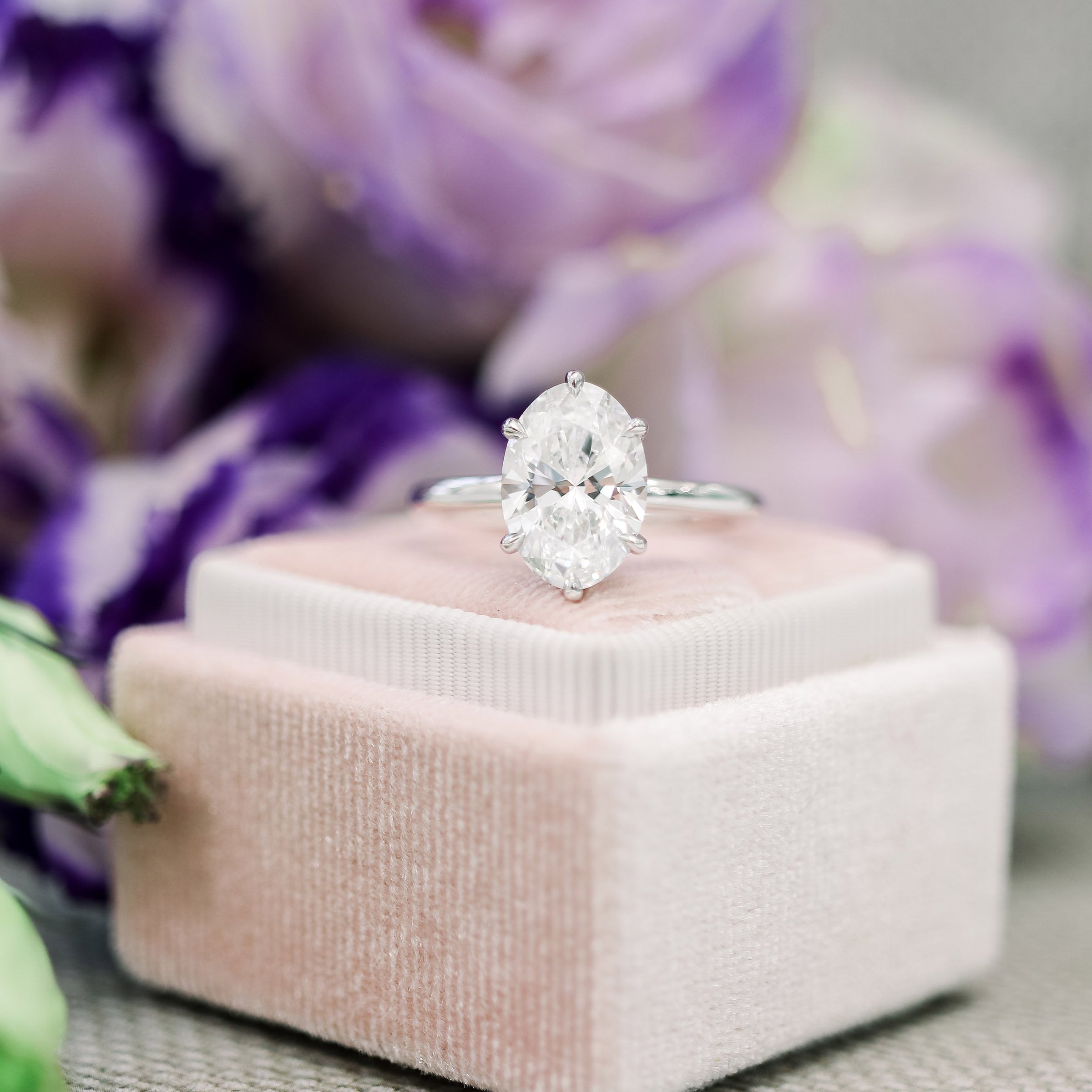Moissanite 2.18 CT Oval Cut Diamond Mid-Century Anniversary Ring – Less ...