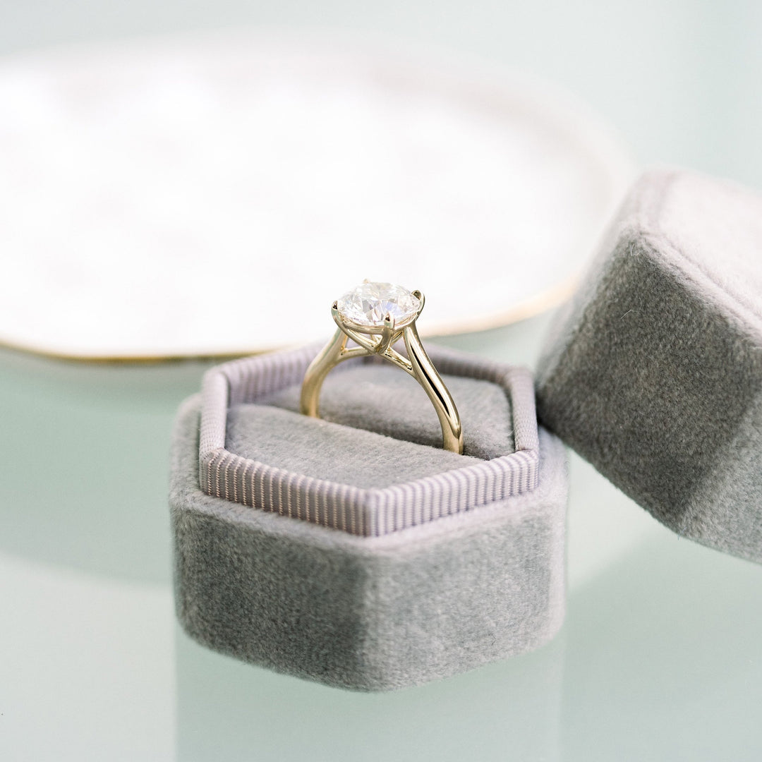 Moissanite 1.65 CT Round Cut Diamond Victorian Engagement Ring