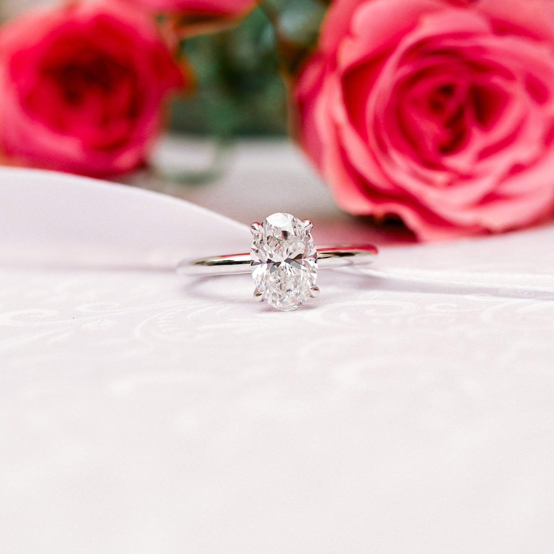 Less Diamond Moissanite 2.13 CT Oval Cut Diamond Anniversary Ring – Less Diamond