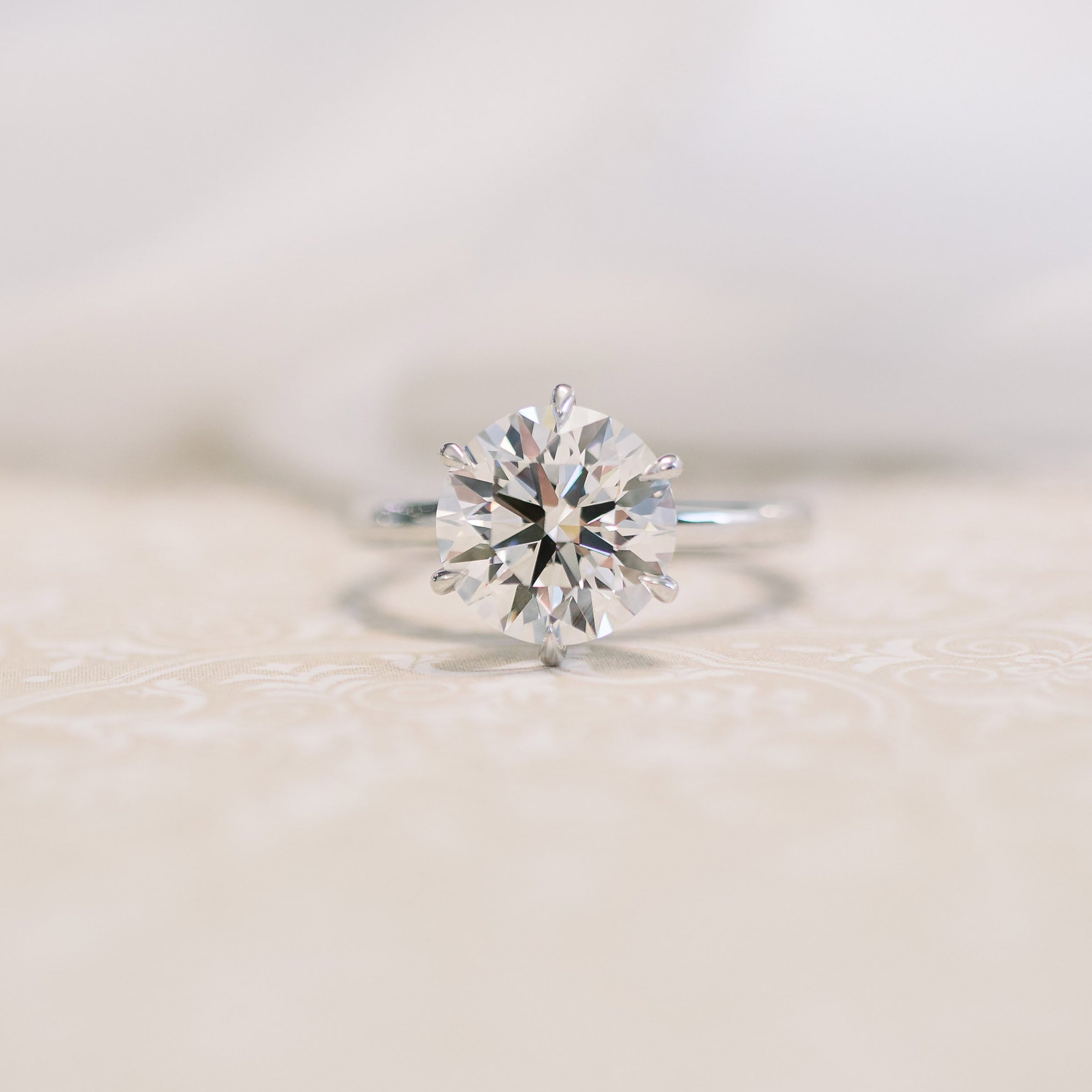 Moissanite 1.90 CT Round Cut Diamond Edwardian Engagement Ring