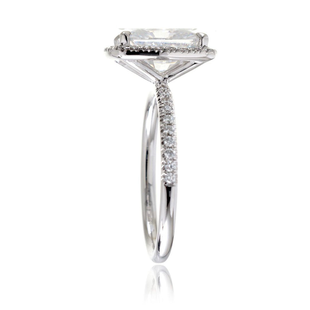 Moissanite 1.90 CT Radiant Cut Diamond Edwardian Engagement Ring