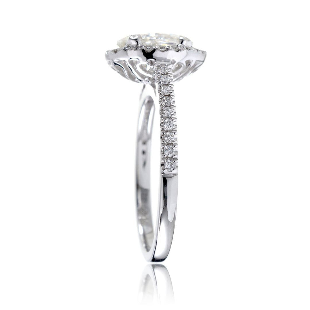 Moissanite 2.52 CT Oval Cut Diamond Art Deco Anniversary Ring
