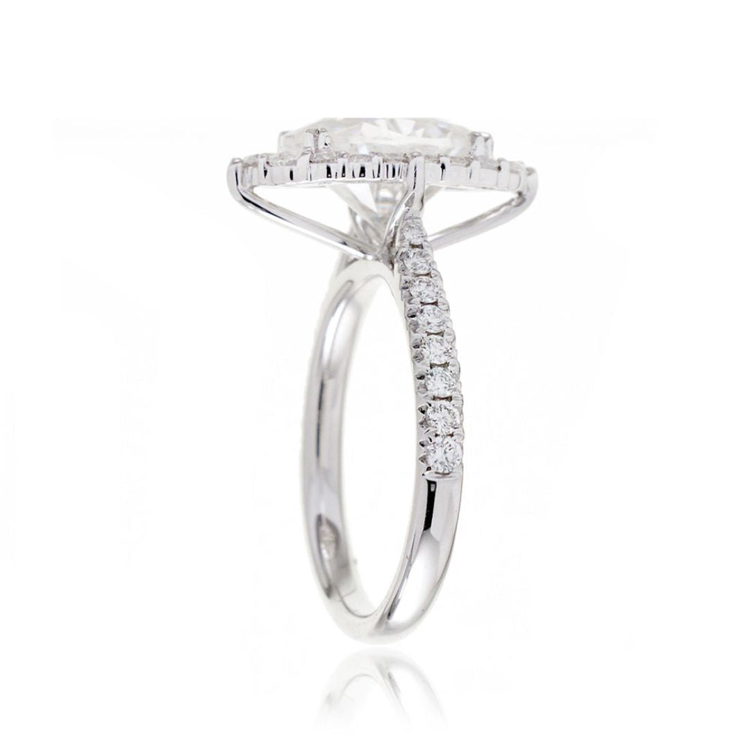 Moissanite 2.95 CT Oval Cut Diamond Art Nouveau Handmade Ring
